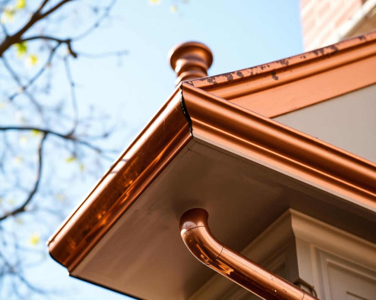 Copper gutter on a DC rowhouse cupola